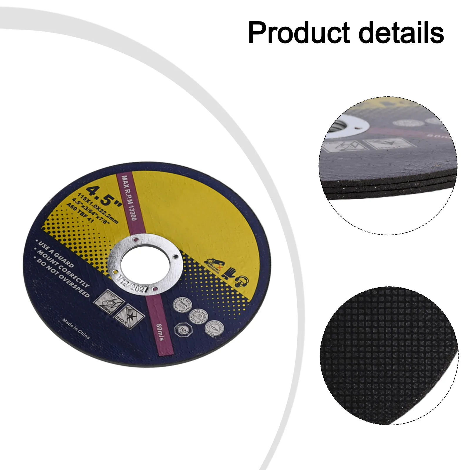 4.5 Inch Cutting Disc Stainless Steel Disc High-Quality Cutting Discs Maximum Speed 80 Ms For Various Cutting Tasks