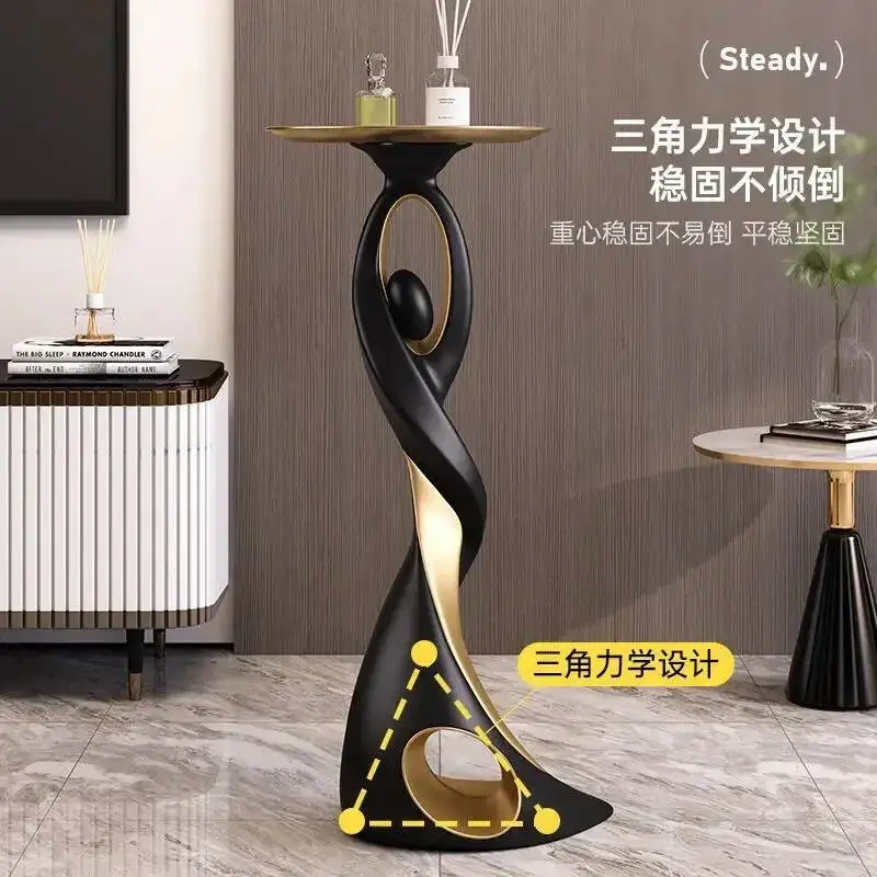 Casa decoração criativa arte abstrata sofá mesa lateral luz de luxo sala estar varanda decoração mesa canto móveis designer