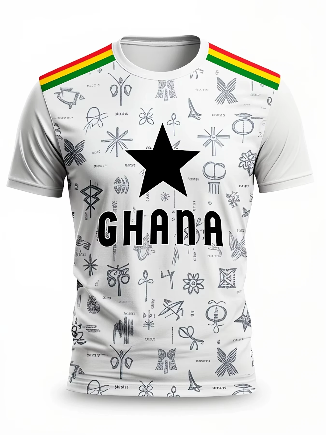 Ghana Team Jersey Authentic Ghanaian Team Fan Style Men's Women's Suitable For Training And Competition Suitable For All Seasons