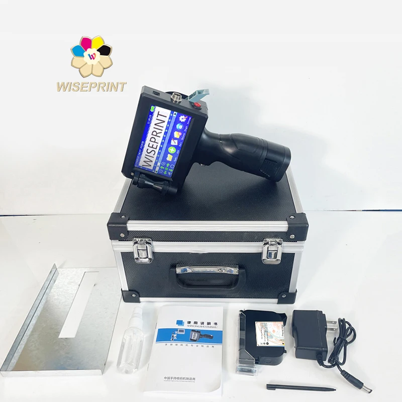 WISEPRINT Vin Code TIJ Karton Rubber Metaal Touchscreen HP-WP127 Handheld Intelligente USB Inkjet Printer Codering Machine Sleutel