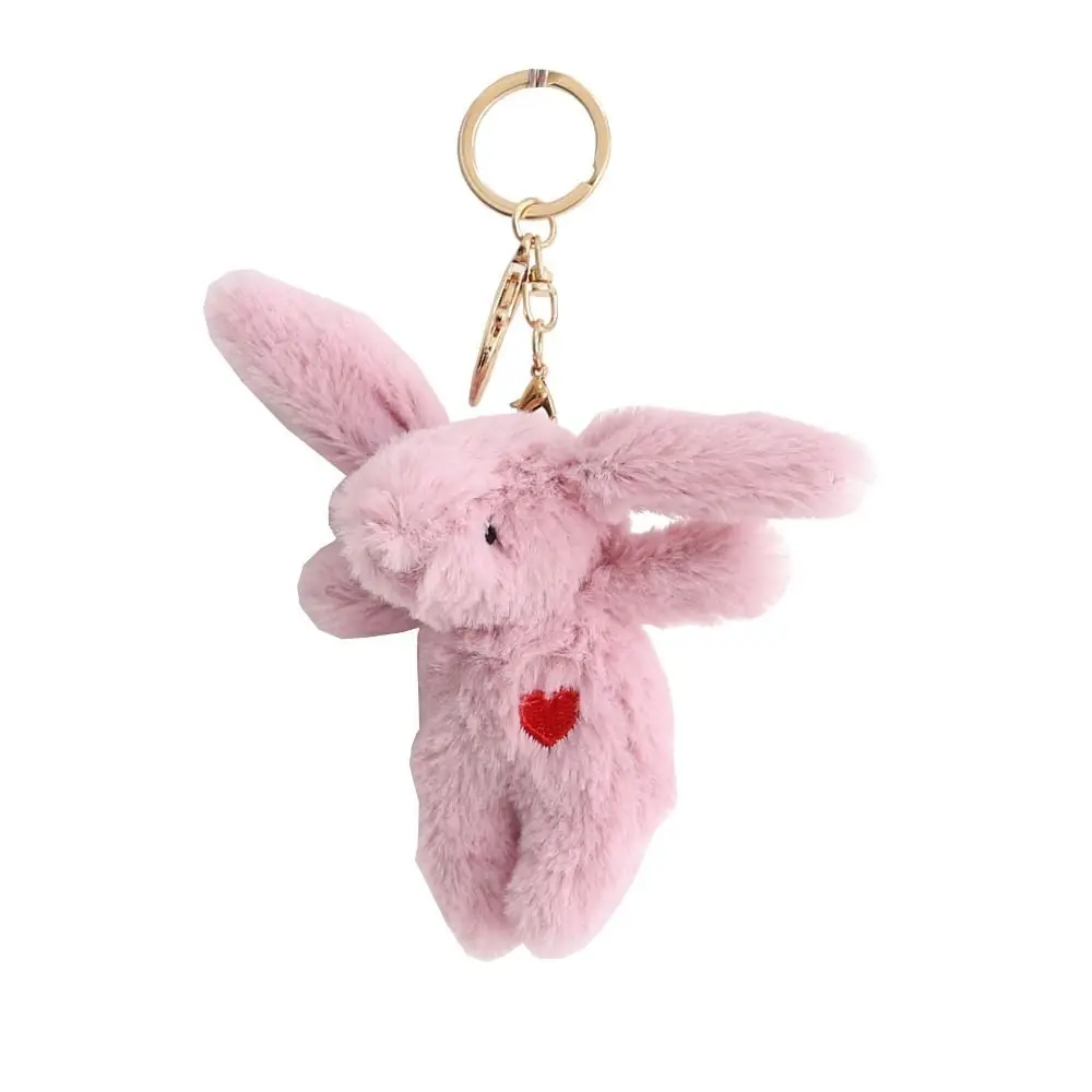 

Gift Mobile Phone Pendant Bag Pendant Plush Rabbit Keychain Love Pompom Trinket Plush Bunny Keyring Plush Rabbit Keyring