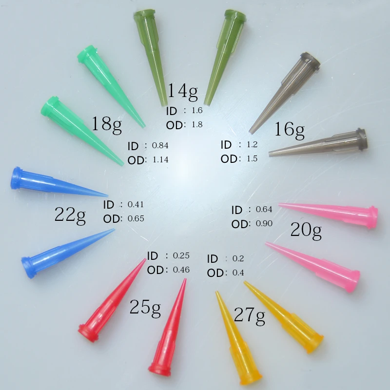 

1000pcs 10-30G TT assorted Plastic Conical Smoothflow Tapered Needle/Tips Dispense Tips set Glue dispensing nozzle