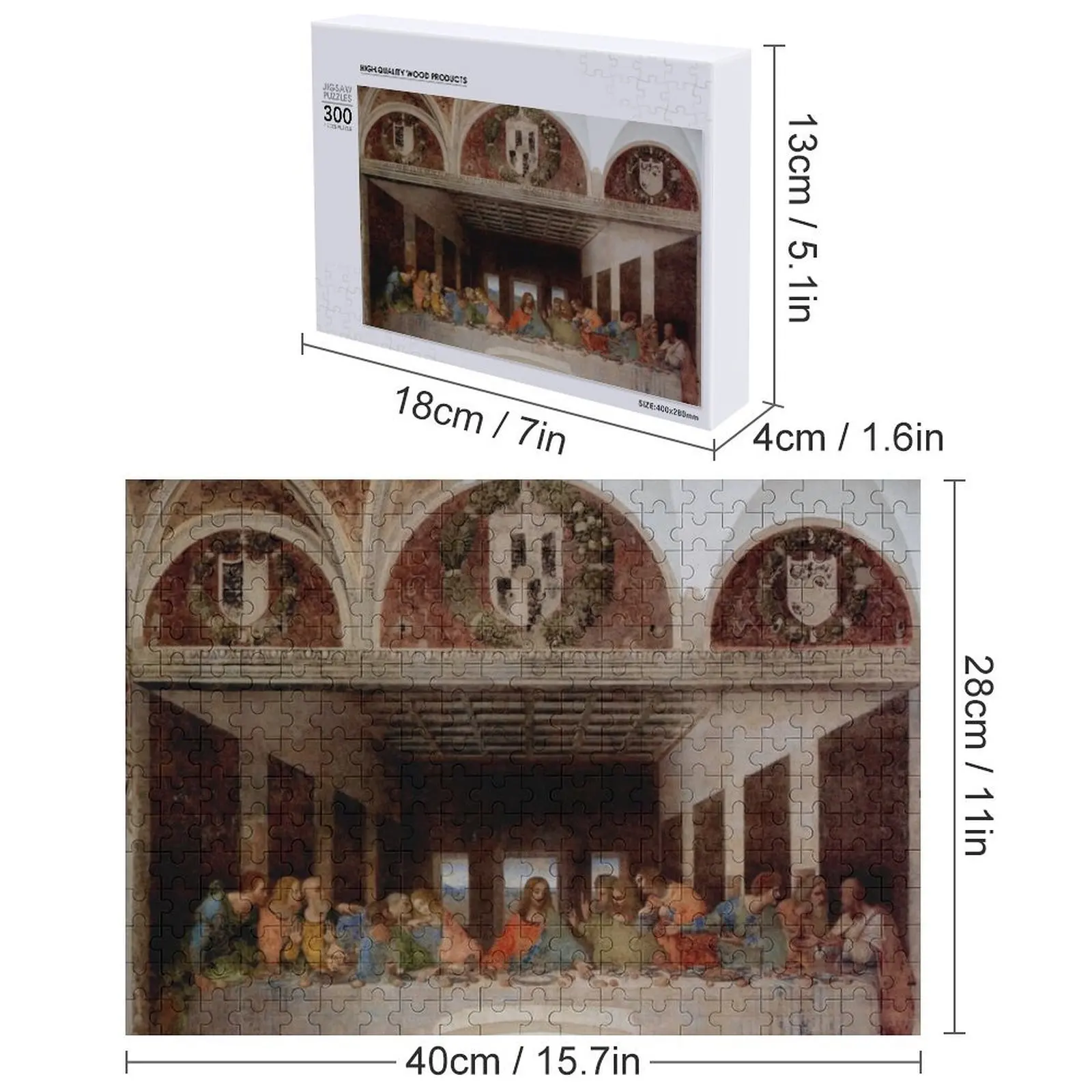 Perjamuan Terakhir Oleh Leonardo Da Vinci Jigsaw Puzzle Mainan Balita Kustom Dengan Foto Puzzle Nama Kayu yang Dipersonalisasi untuk Anak-anak