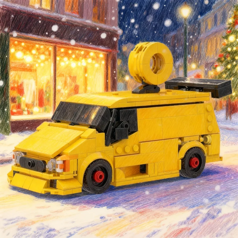 

513pcs MOC Forded Supervan 3 Donut Media Edition City Champions Model Building Blocks Architecture Christmas Gift Toys Kids