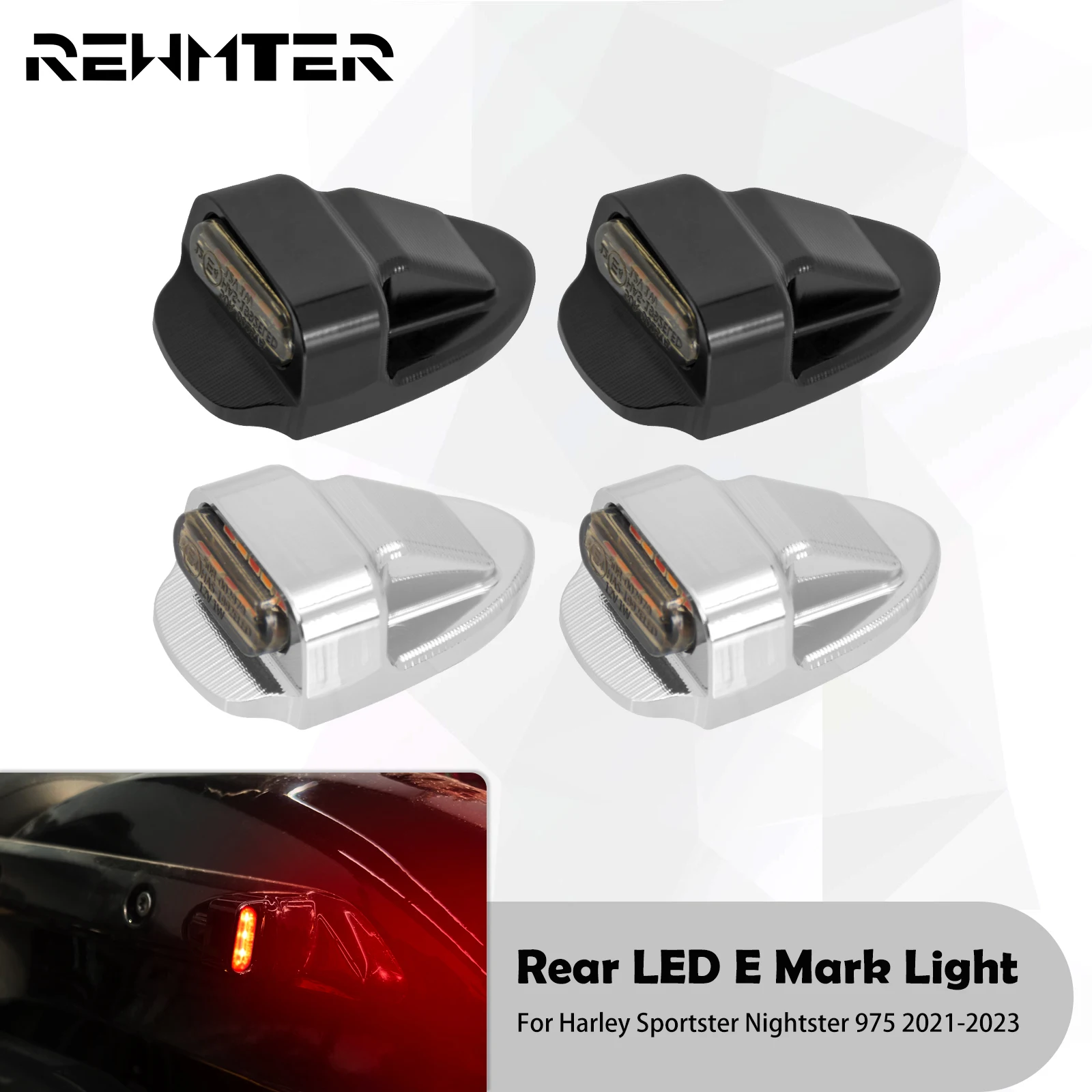Motorcycle Rear E Mark LED Light Amber Turn Signal Indicator Brake Running Lights For Harley Sportster Nightster 975 2021-2023
