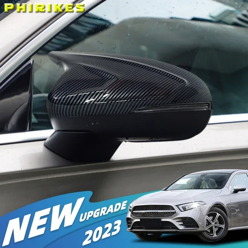 

Carbon Fiber Car Horn Side Rearview Mirror Cover Shell for Mercedes-Benz A-Class W177 W118 A200L CLA 2019-2021