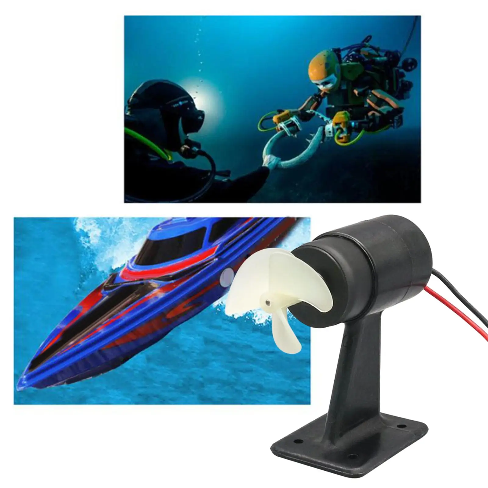 12/24V Jetboot Unterwasser 3-Blatt Propeller Motor-Motor Triebwerk für DIY RC Rov Roboter Köder Boot U-Boot Zubehör