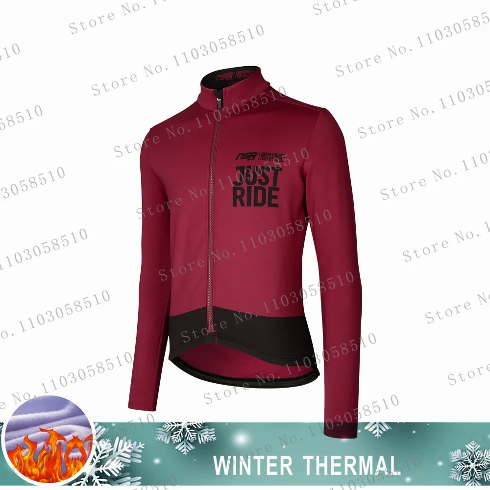 Korea 2024 Winter Men's Long Sleeve Cycling Jersey Winter Thermal Fleece Road Bike Cycling Clothing Triathlon Bike Wear Clothing