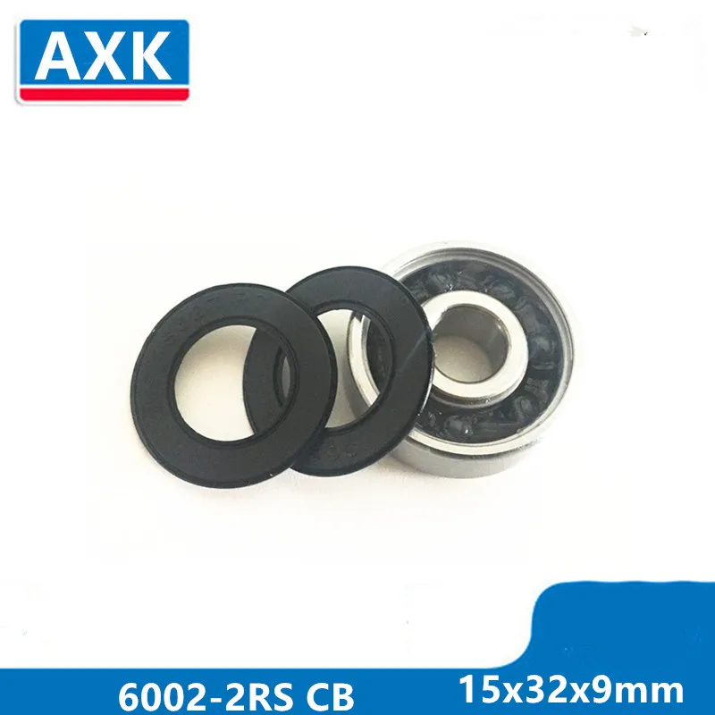 Axk 6002-2rs 6002 Hybrid Ceramic Deep Groove Ball Bearing 15x32x9mm 6002-2rs Cb Abec-3