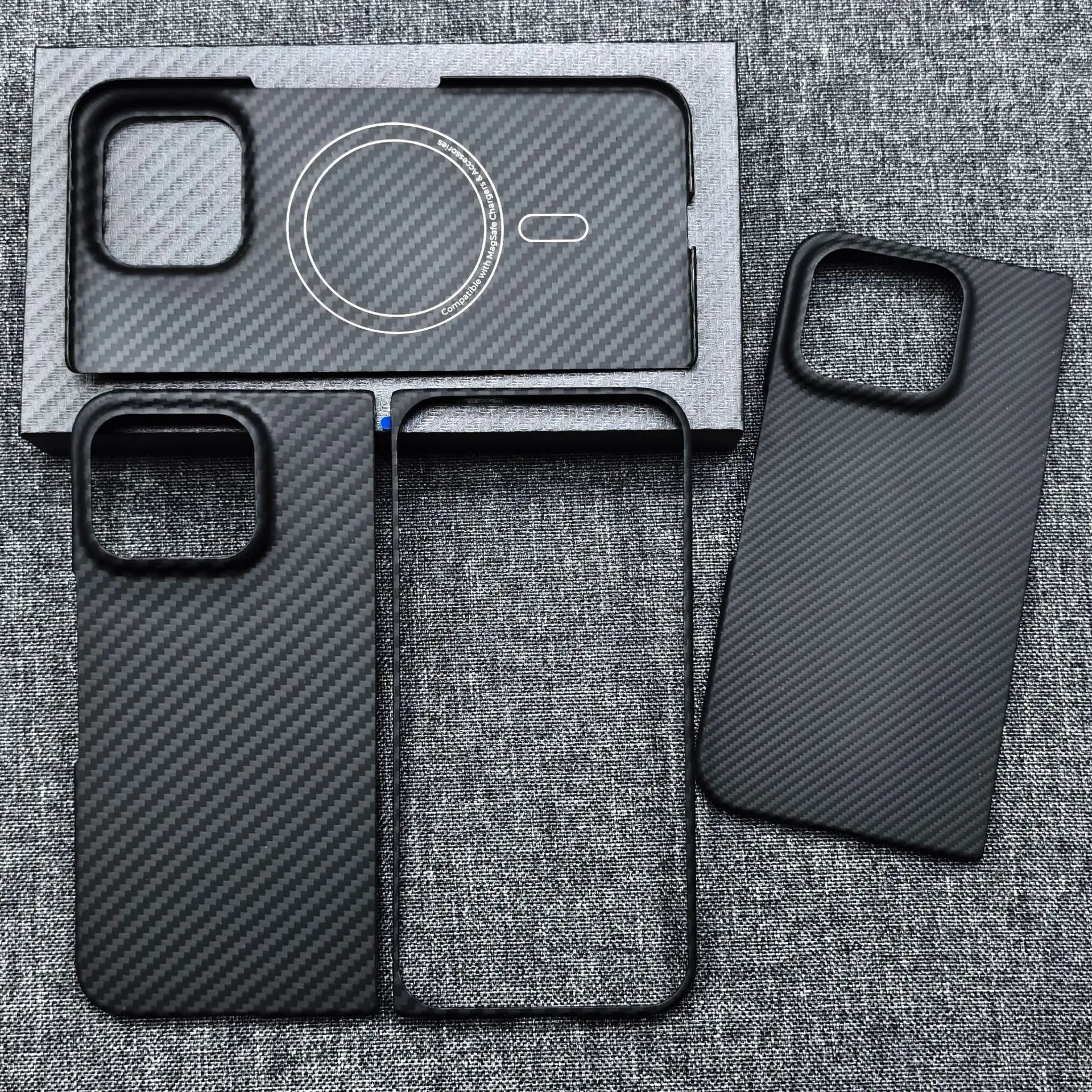 Case For Google Pixel 11 Pro Fold Kevlar Carbon Fiber with Built-in Magnet 1500D/600D Texture Skin-friendly Drop-resistant Cover