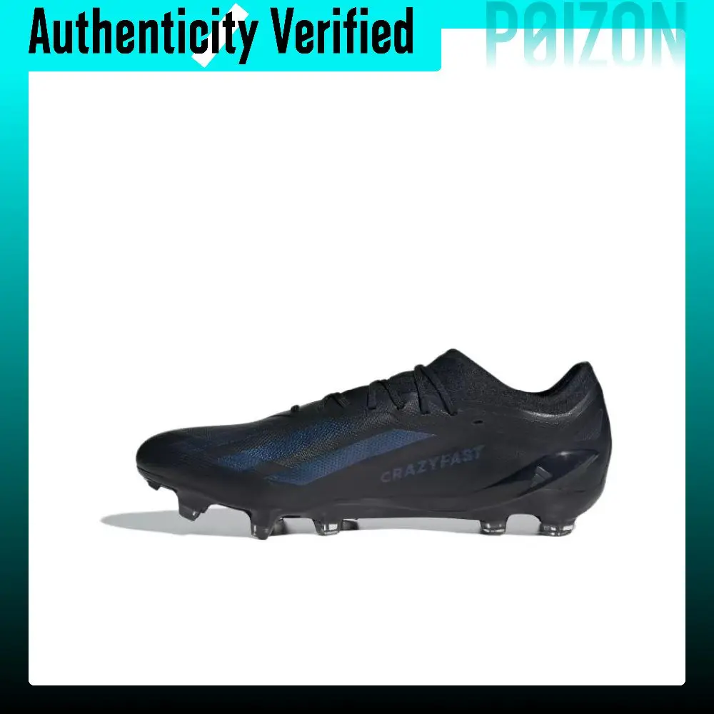 Adidas X Crazyfast.1 FG Firm Ground Cushioning Slip Resistant Abrasion Resistant Soccer Shoes Unisex Black Blue GY7417