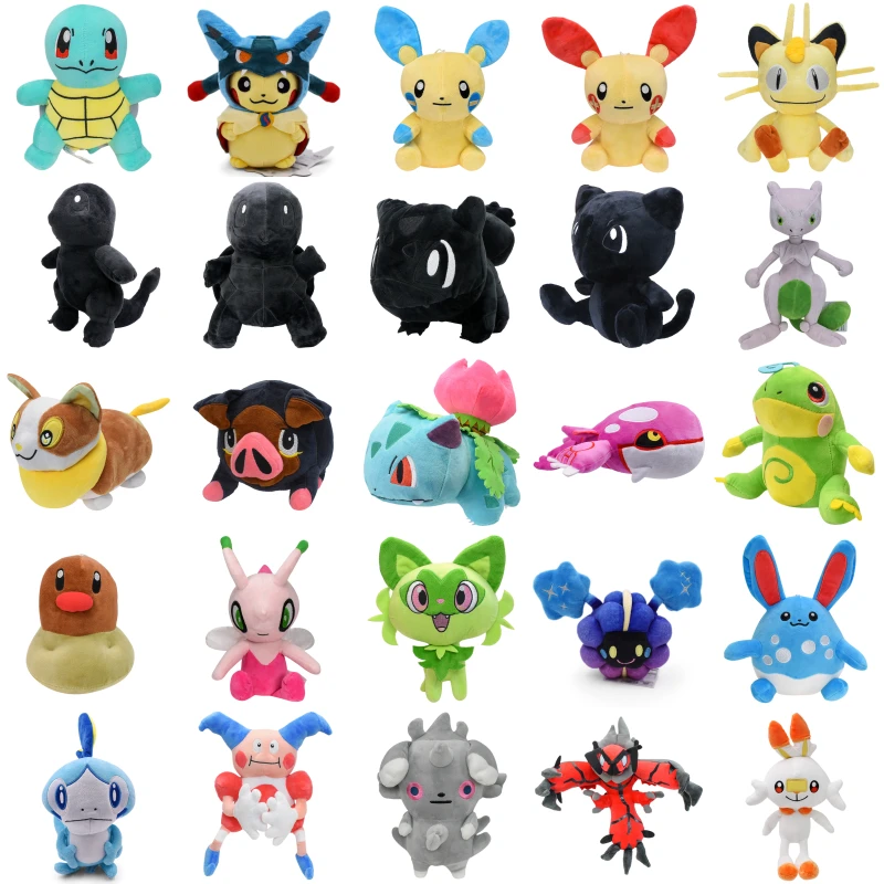 Peluche Pokémon Pikachu, SLaura, Salamèche, Bulbizarre, Cosmog, Ivysaur, Mewtwo, Bulbasaur, Meowth, Sprigatito, Azumarill, Beurre