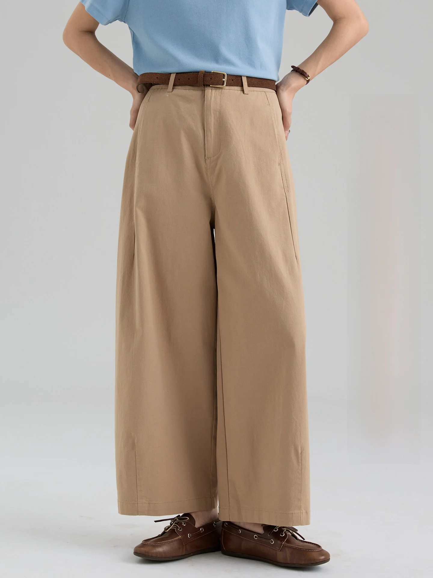 

Drawwind2026 Summer New Women's Pure Color Silk Cotton Casual Straight Leg Pants High Waist Zipper Korean Style Grandmother P...