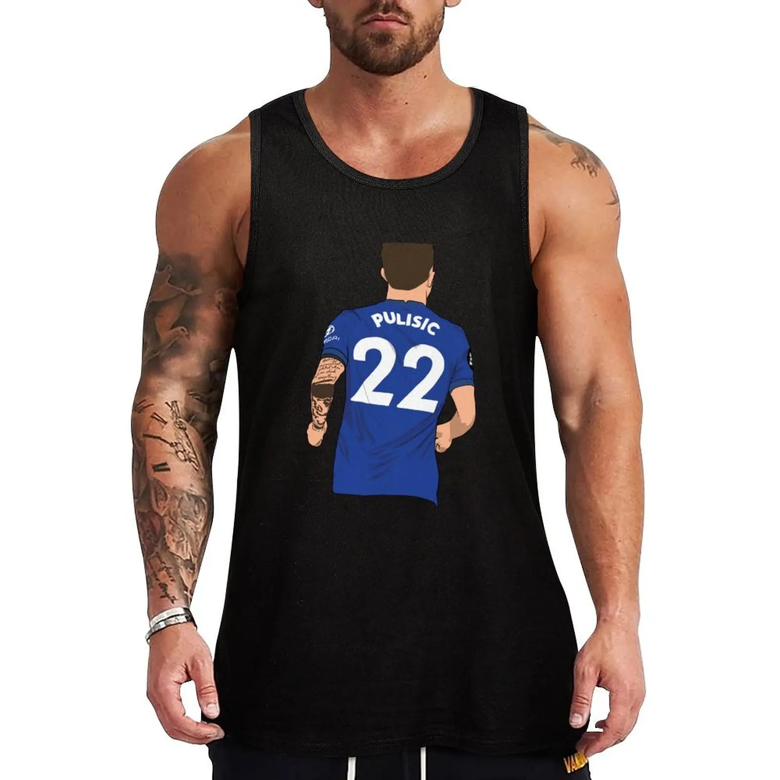 Christian Pulisic CFC USA Tank Top Performance Stretch Tank Top Athletic Workout Wear
