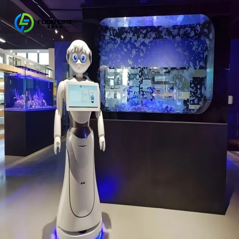 Robot de bienvenue IA avec visage intelligent pour l’accueil