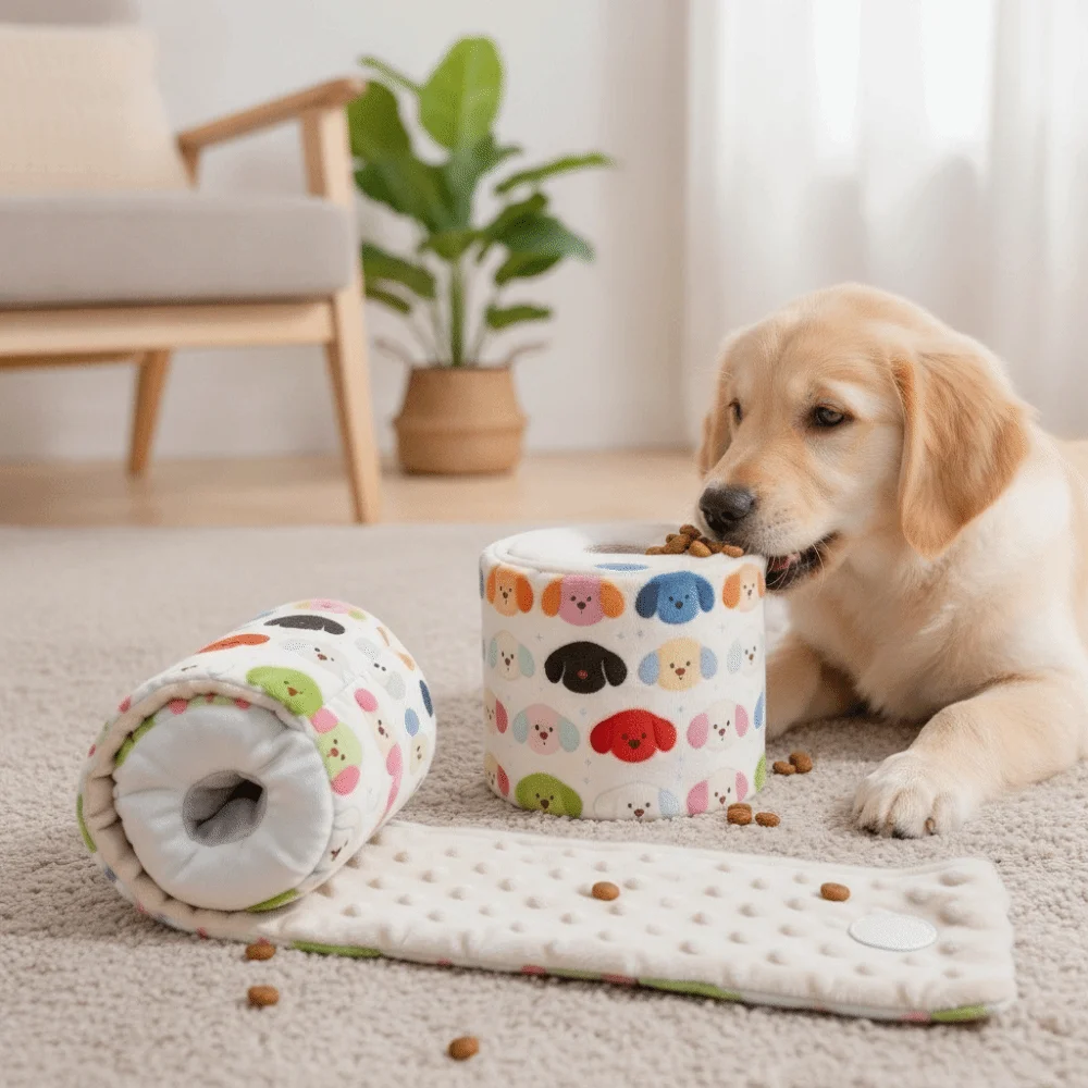 Jouet interactif pour chien, résistant aux morsures, distributeur de friandises lavable, motif coloré, jouet à mâcher pour animaux de compagnie, jouet pour chiot