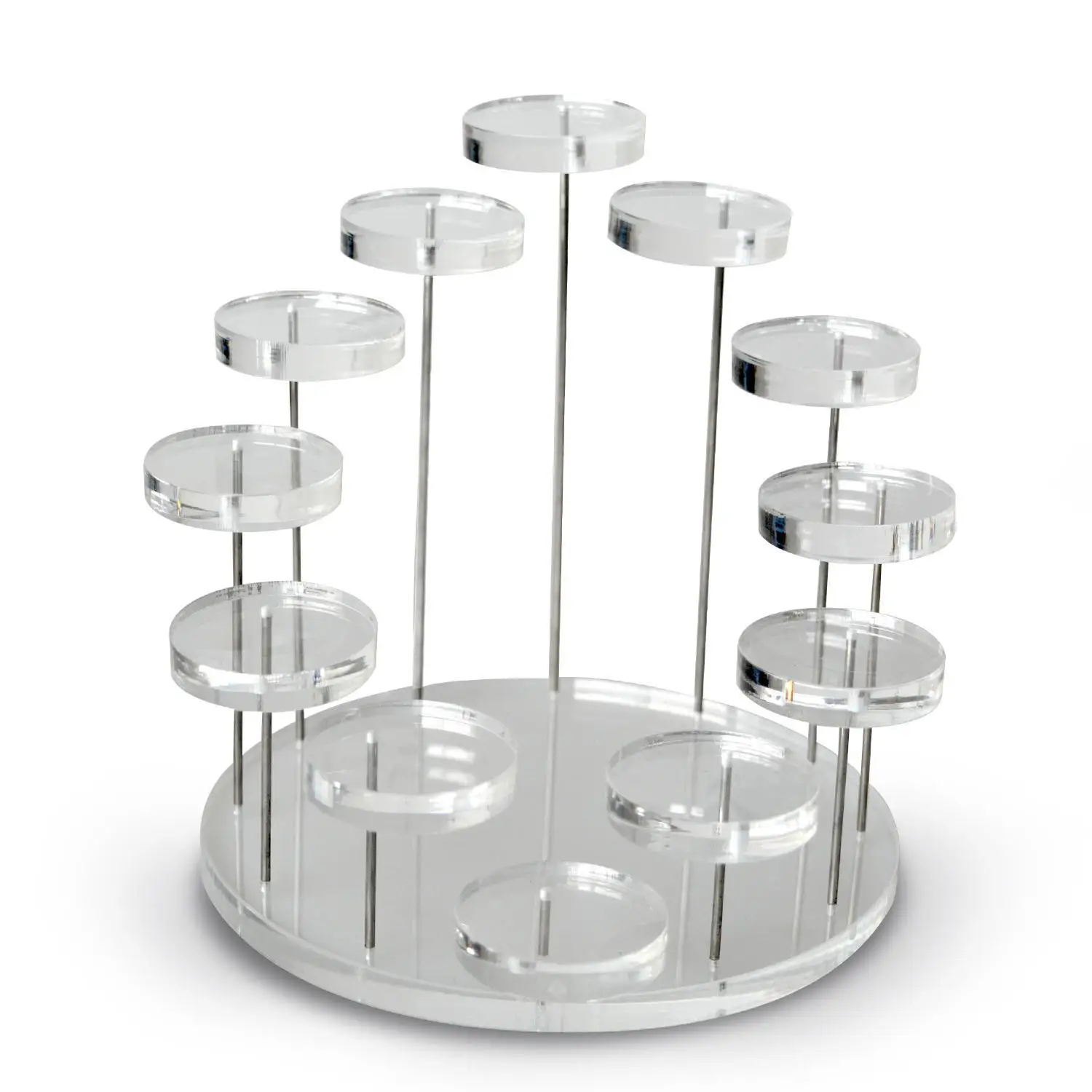 Acrylic Clear Display Stand 12 Round Seat Small Doll Jewelry Ring Storage Rack Round Small Bracket Organizer Decoration Supplies