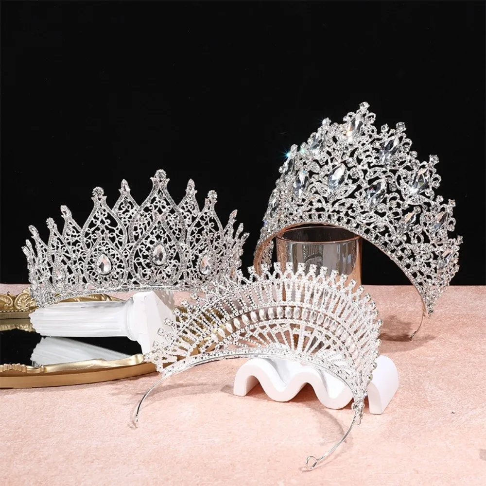 

Bar Mitzvah Crown Baroque Crystal Crown Korean Style Headband Metal Prince Crowns Hair Accessories Alloy Round Tiaras