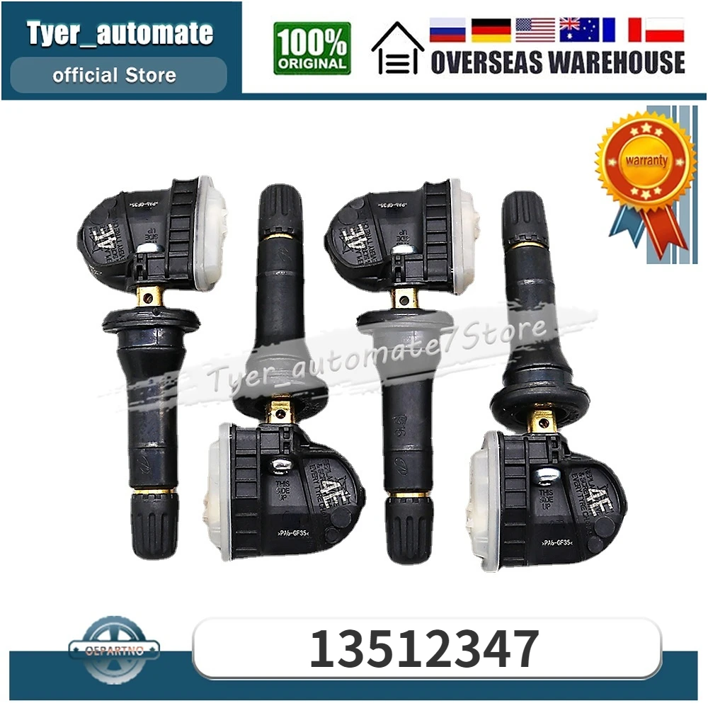 Set of (4) TPMS 13512347 Tire Pressure Sensor for Cadillac XT5 Opel Antara Karl Vauxhall Antara Mokka Viva 13598773 13516165