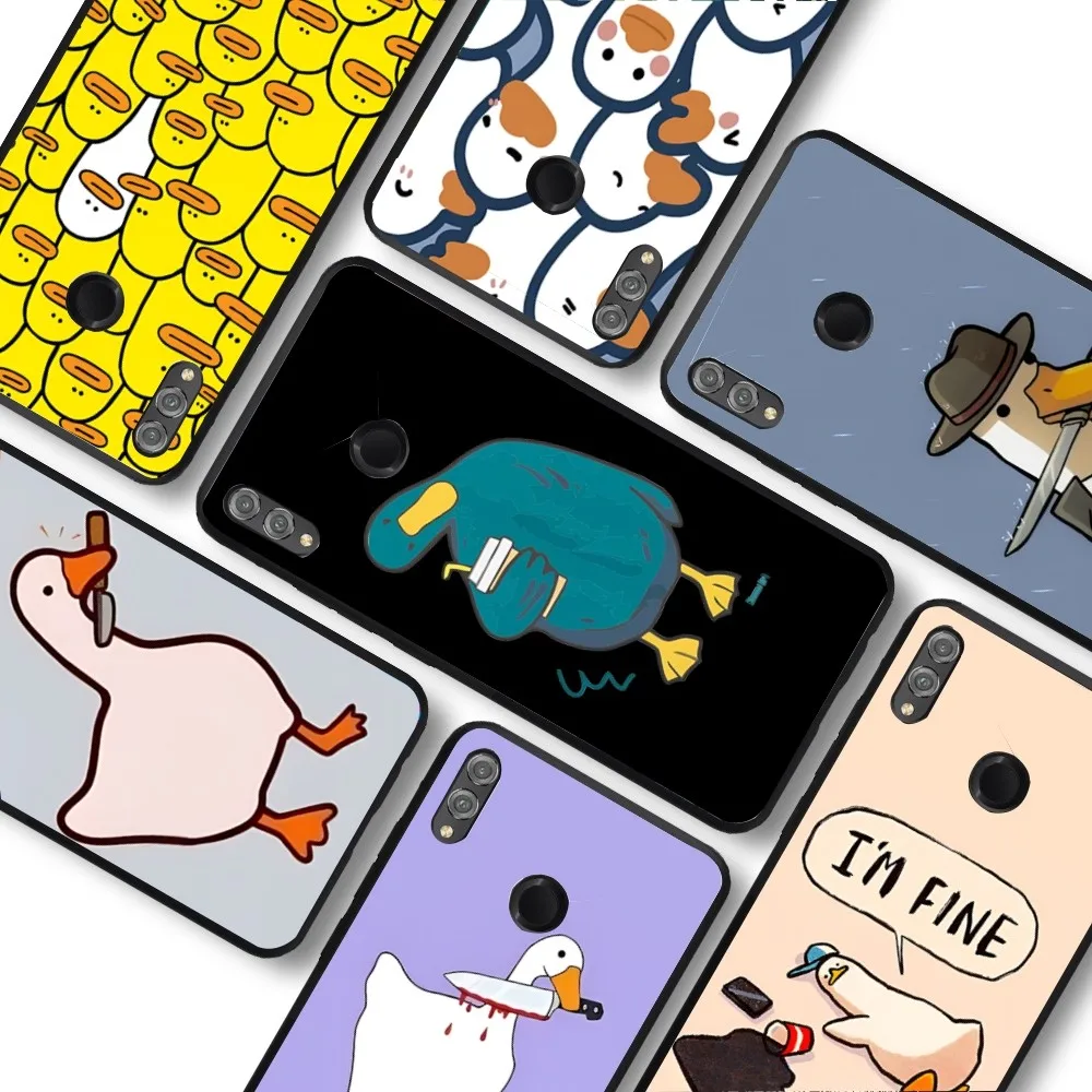 

New Cartoon Duck Case Phone Case For Huawei Honor 10 lite 9 20 7A 9X 30 50 60 70 pro plus Soft Silicone Cover