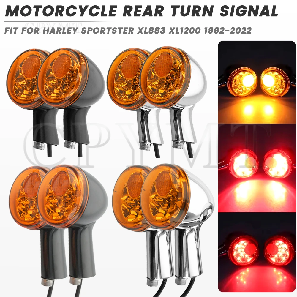 

2x Motorcycle Rear Brake LED Lights Turn Signals Indicators Fit For Harley Sportster XL 883 1200 Iron 72 48 1992-2022