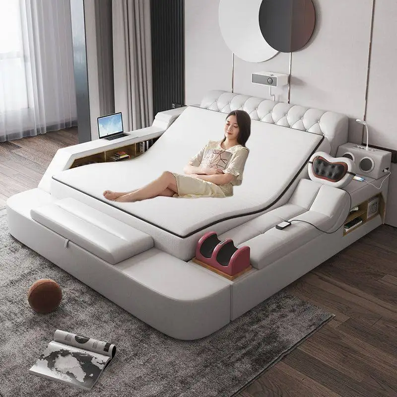 

master bedroom modern simple leather double intelligent multi-functional massage electric storage wedding