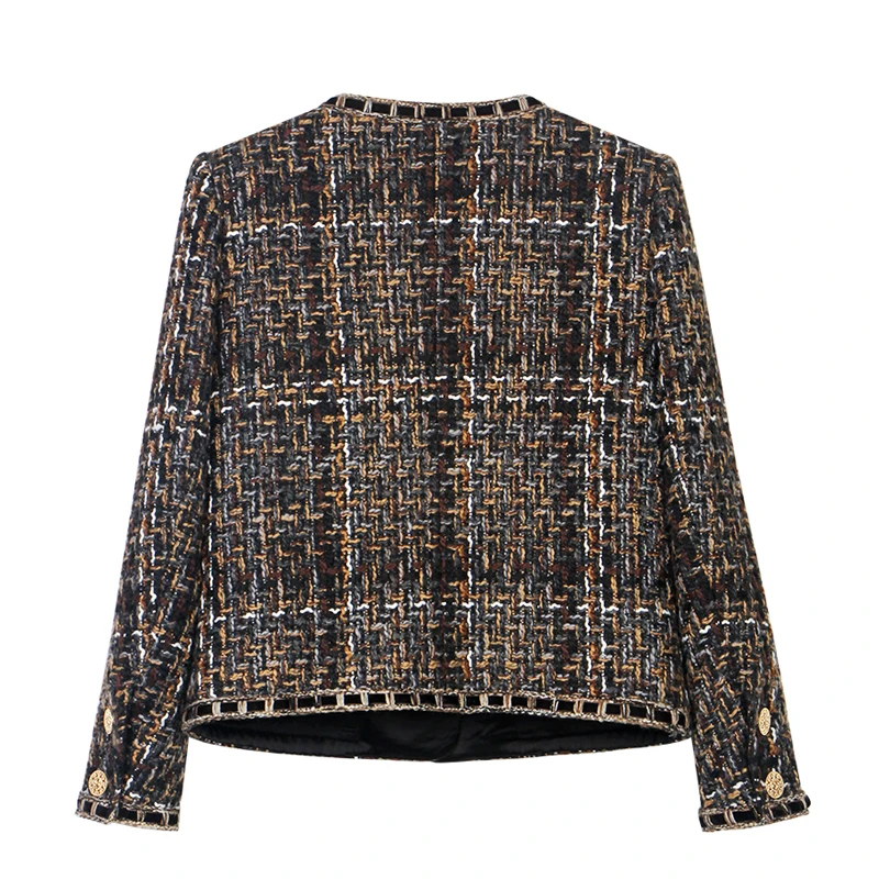New style fashionable and elegant Roman holiday upgrade version of Liu Shishi the same small fragrance style retro tweed jacket