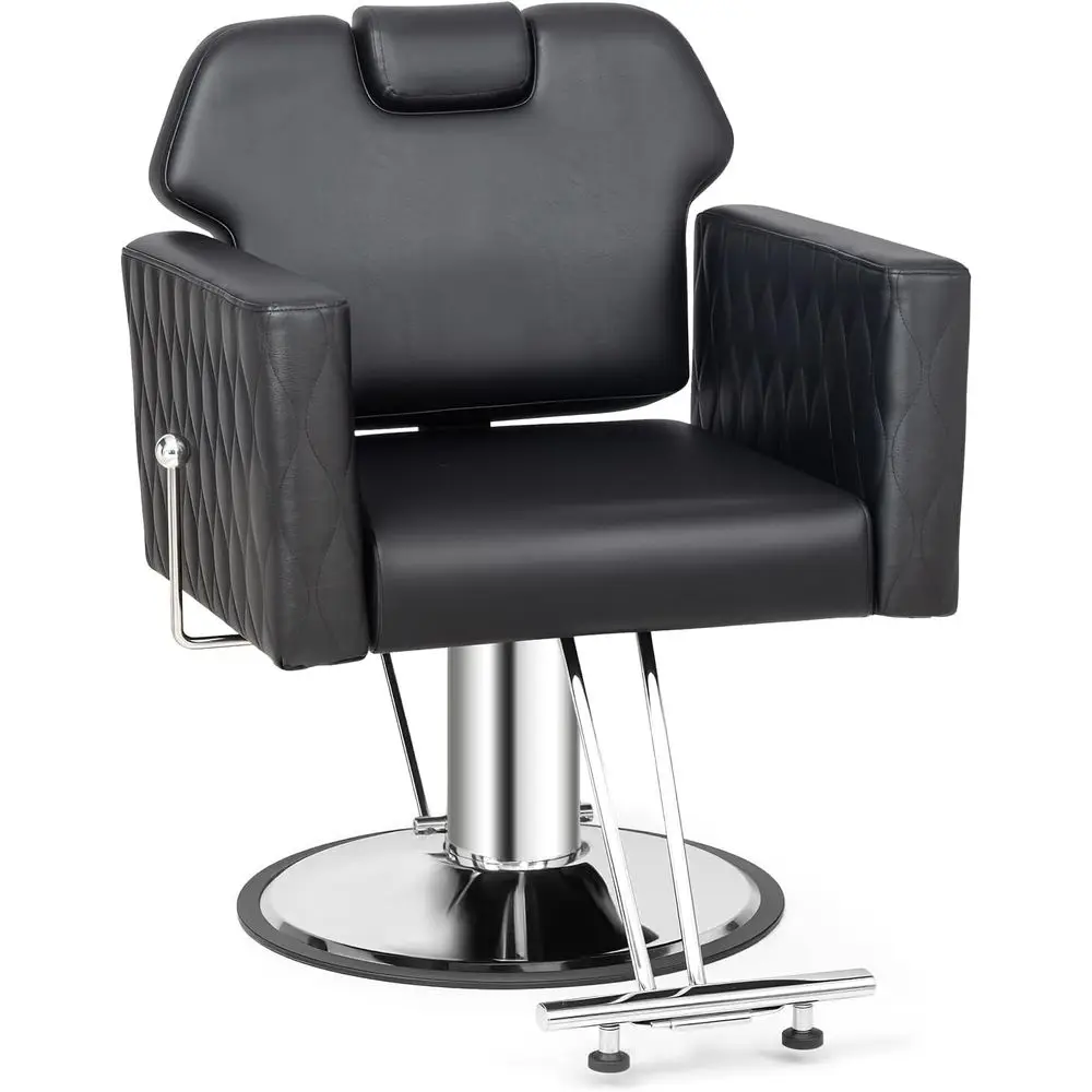 

Salon Chair with Reclining Back, Stylist Chairs for Salon, Hydraulic Barber Chair Heavy Duty Hair Chair for Shampoo Makeup Threa