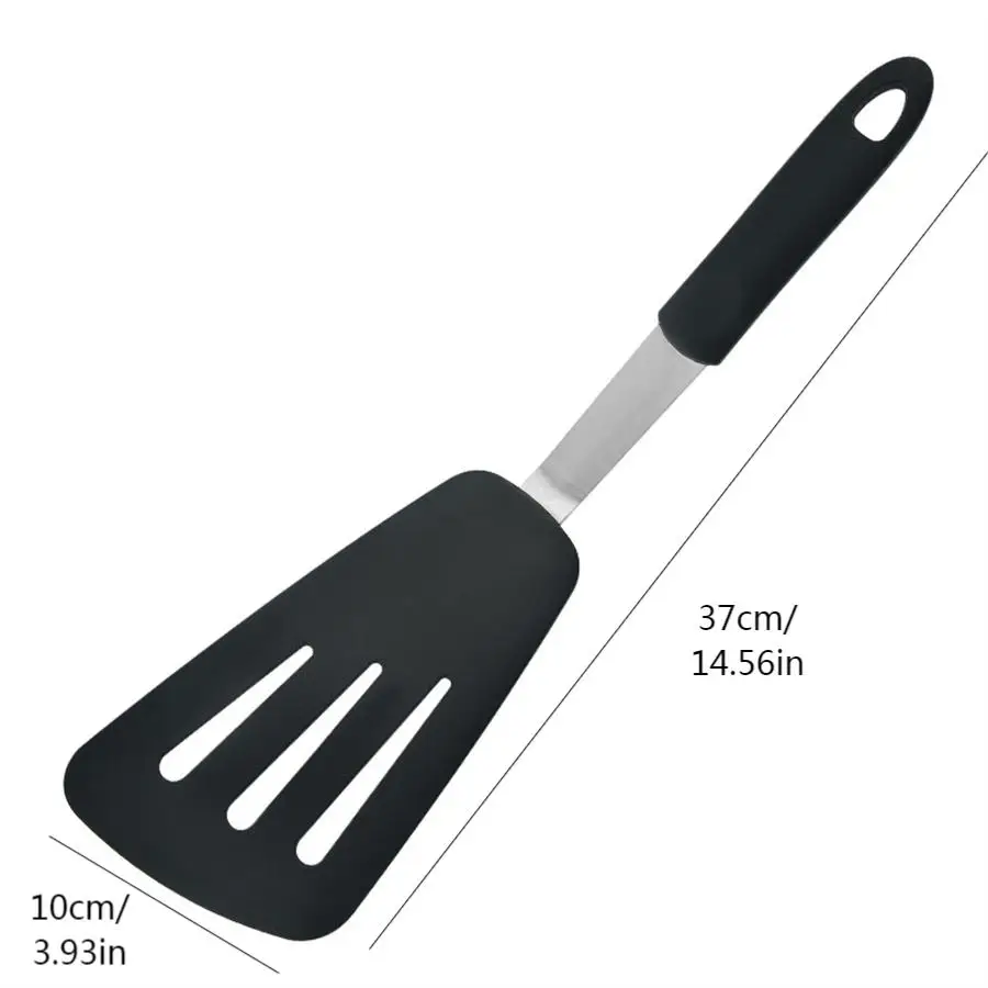 Stainless steel cooking high-temperature resistant silicone flexible spatula for frying fish and pancake