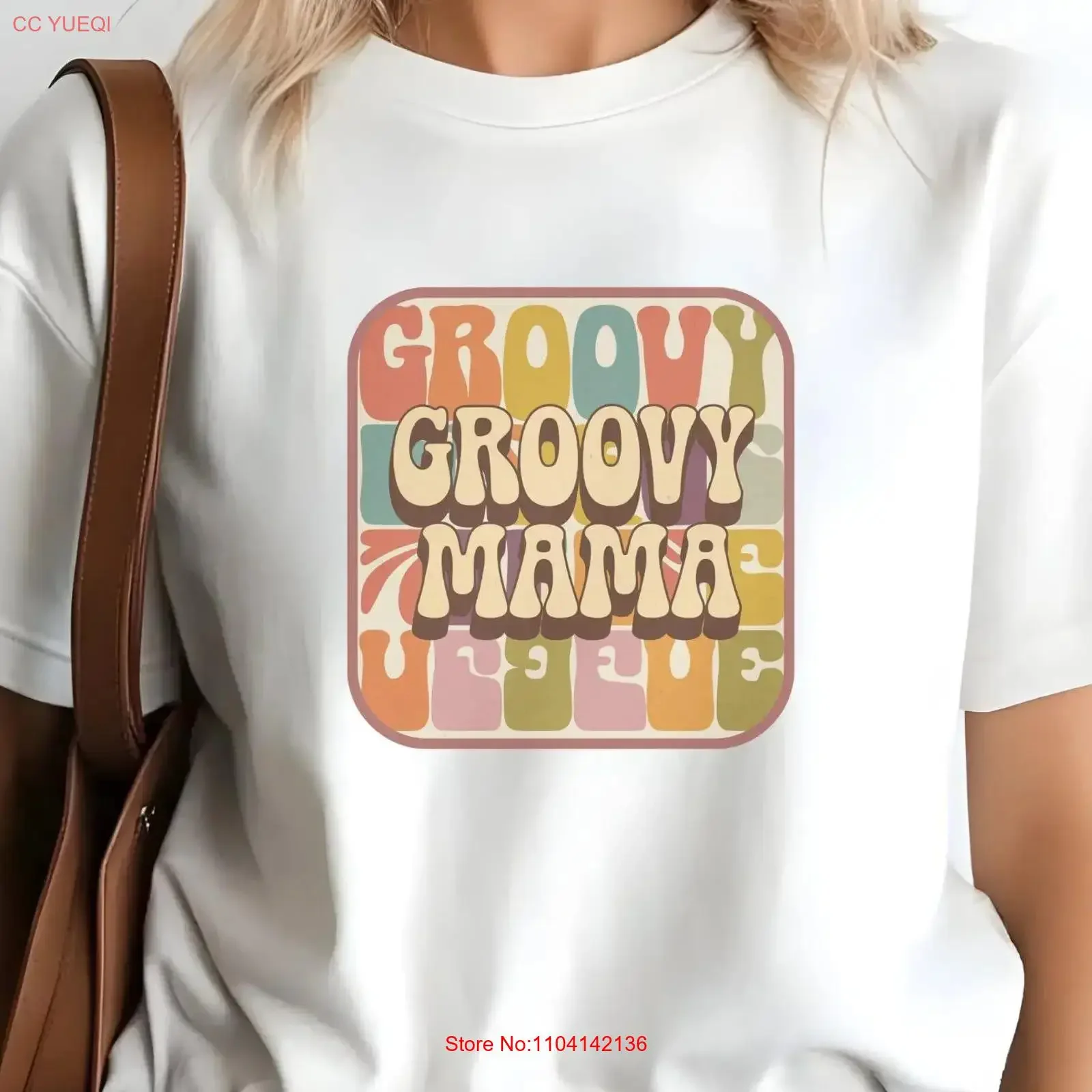 Camiseta Retro Groovy Mama, Estética Vintage de los 70, Estilo Funky para el Día de la Madre, Atuendo Boho Moderno para Mujer, Estilo Vintage Lavado y Elegante