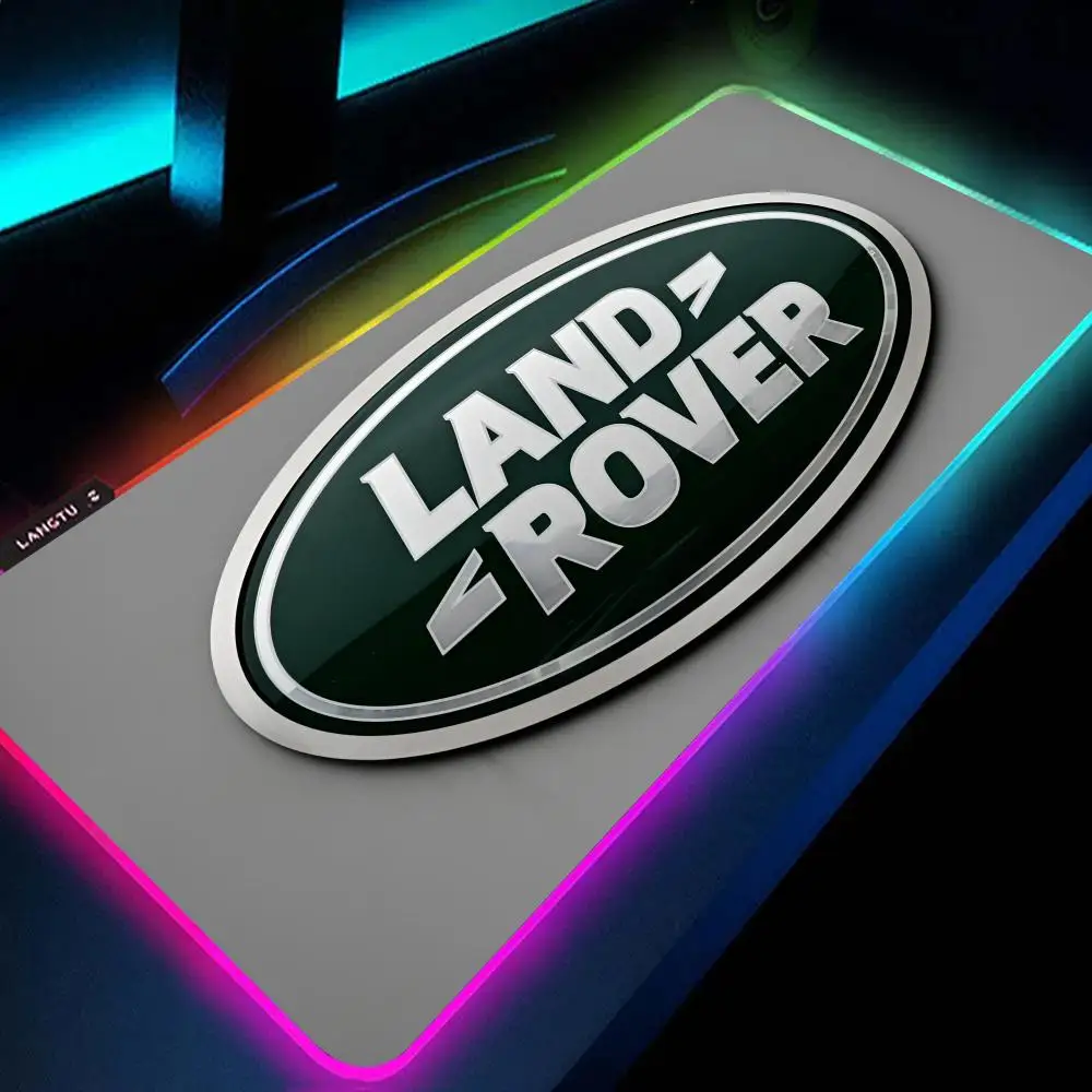 L-Land Rover logo Mouse Pad RGB Large Gaming Mouse Pad Non-slip Rubber Base Keyboard Pad Extra Large Luminous LED Mouse Pad