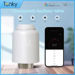 Tenky-サーモスタットラジエーターバルブ,温度コントローラー,スマートライフアプリ,リモコン,Alexa, Google Home, Tuya,Zigbee,wifi,trv