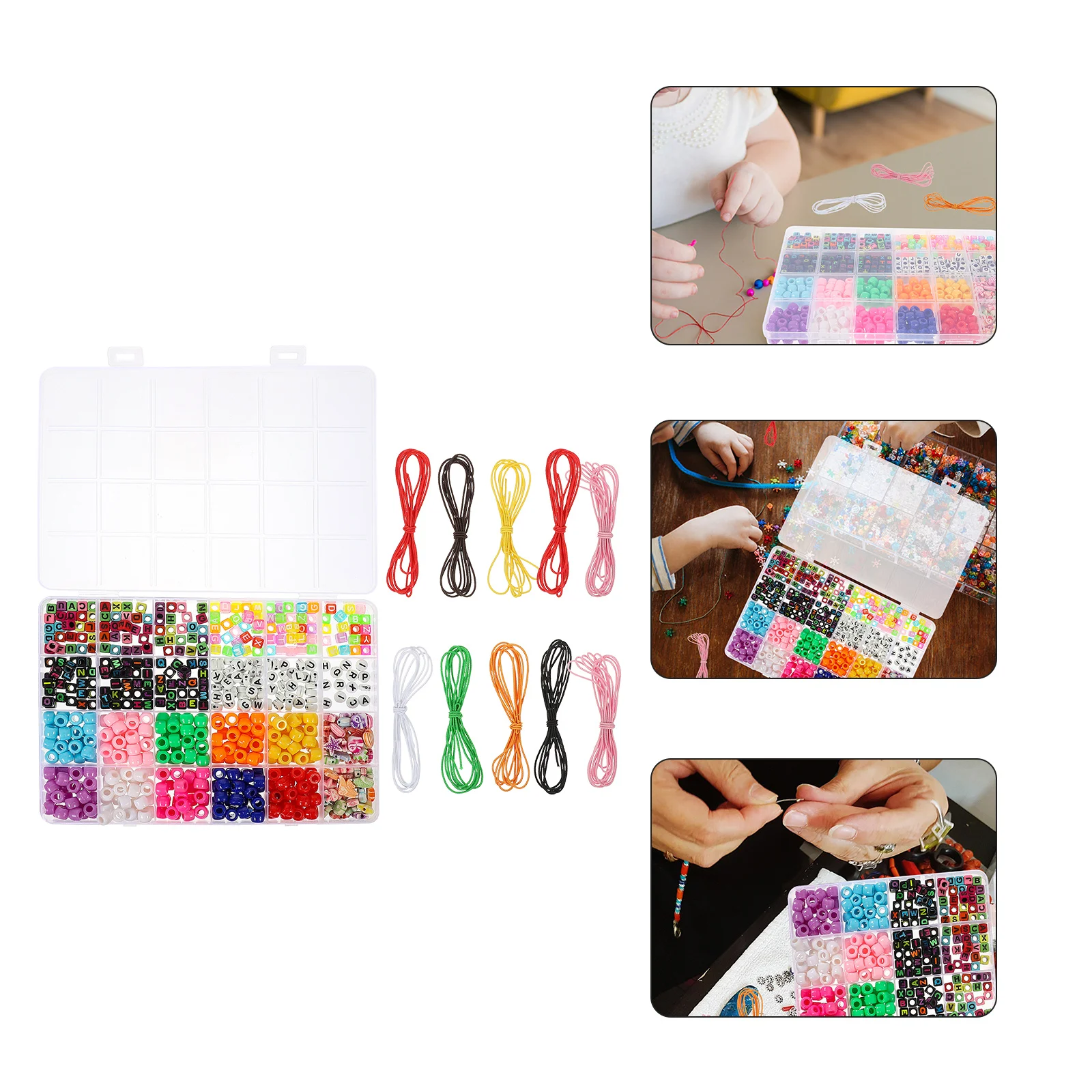 

1 set 1 Set Diy Letter Beads Bracelet Making Kit With Elastic Threads For Jewelry Craft Alphabet Cube Spacer Beads