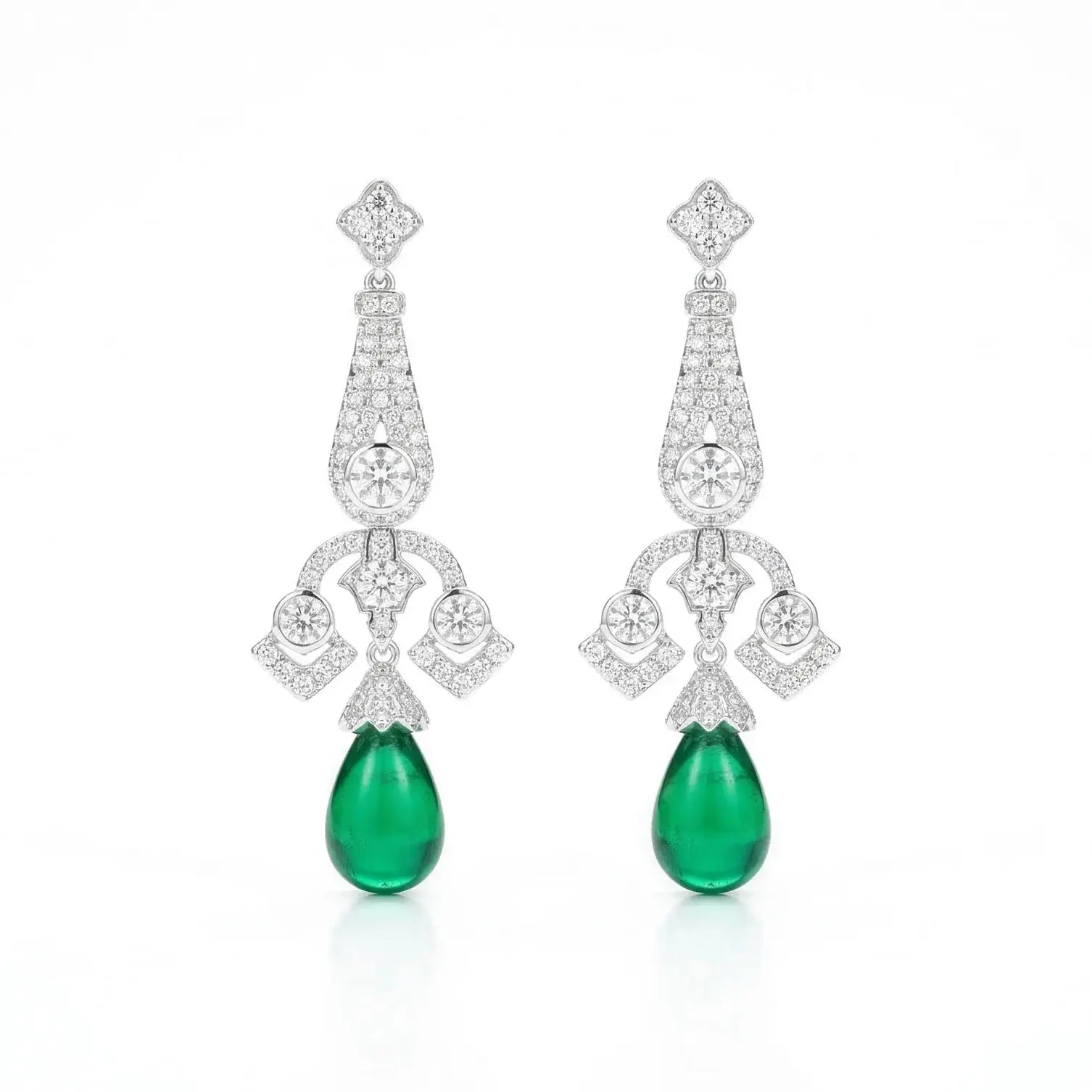 

Edwardian 5ct Artificial Emerald Drop Earrings Luxury 925 Sterling Silver Fine Jewelry for Women's Wedding Party Vintage Gifts