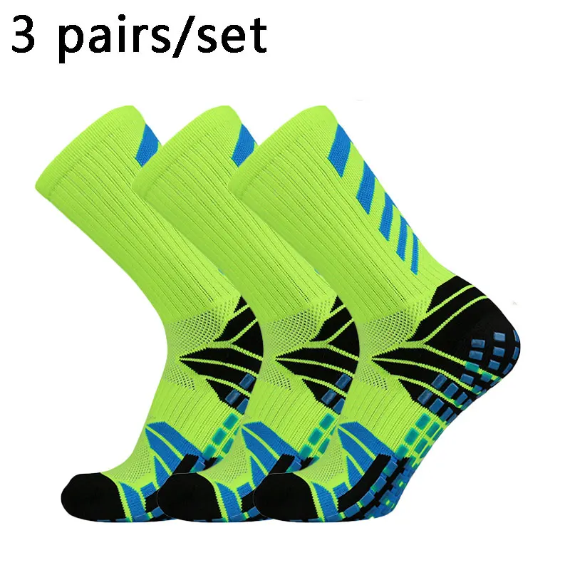 3 pairs heel X non-slip soccer socks Men wome non-slip football basketball sports grip socks 38-45 calcetines hombre futbol