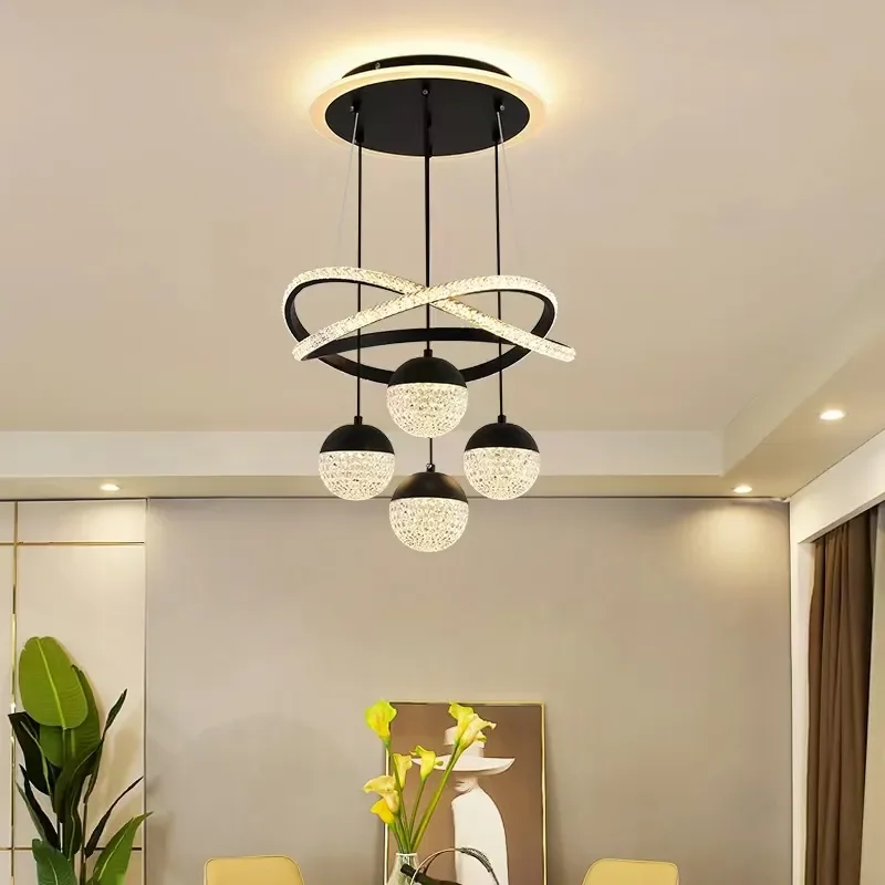 Imagem -05 - Lâmpada Led Sala de Jantar Anel Regulável Quarto Cozinha Interior Linea Teto Round Modern Led Ring Chandelier Pendant Light