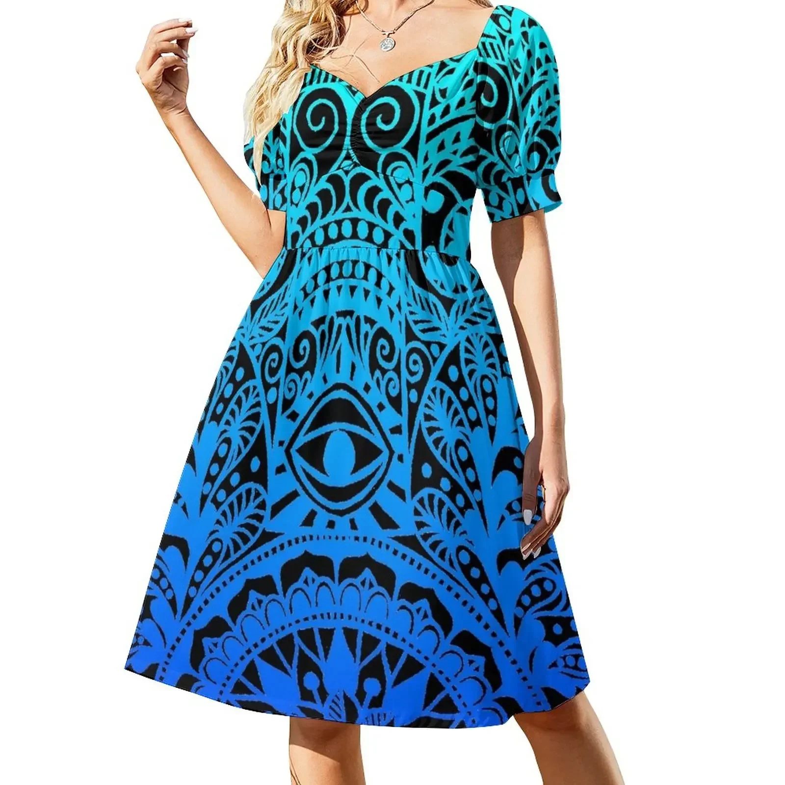 

Hamsa Hand Short-Sleeved Dress Dress for pregnant women dress for women summer Woman dresses woman