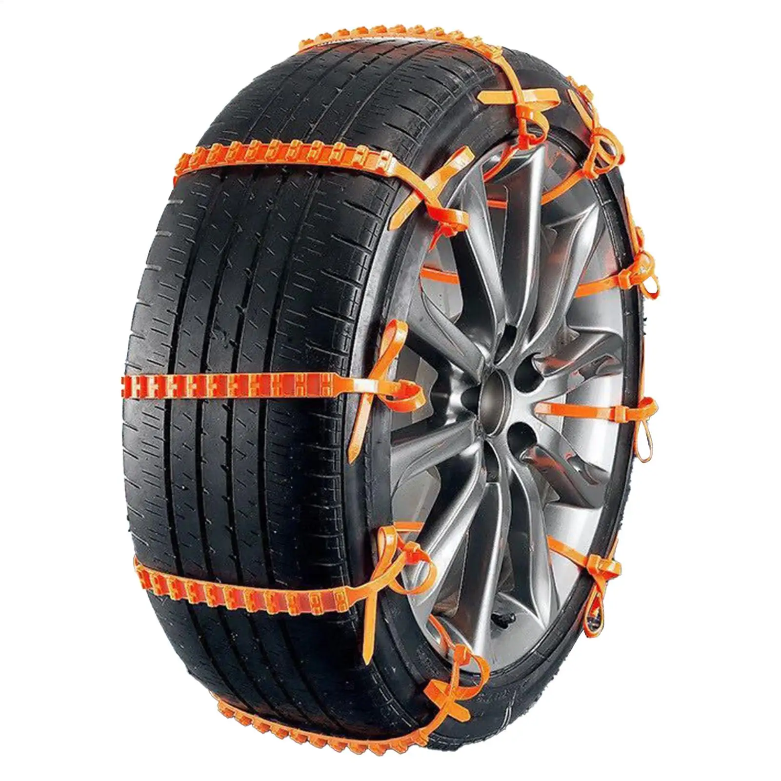 10 Pieces Car Tires Anti-skid Chains Zip Ties Snow Chains Rubber Wheel Zip Ties For Sedan SUV Truck Outdoor Winter Driving