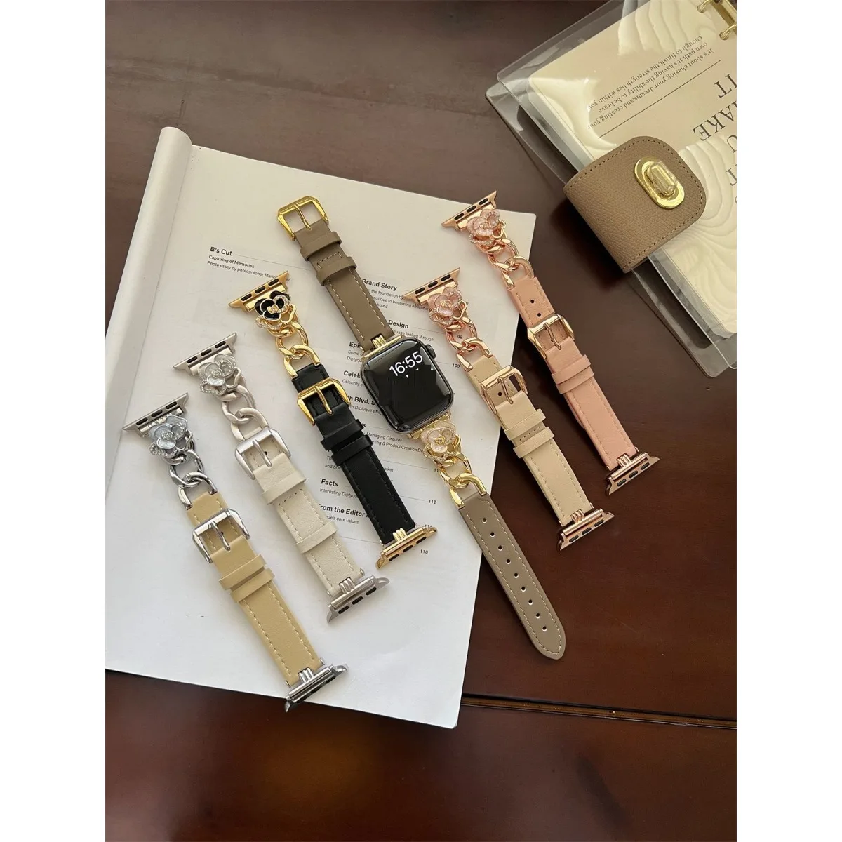 

Ремешок для часов Apple Watch 42/44/45/46/49 мм 40/41 мм из искусственной кожи, модный ремешок для часов серии Ultra2 серии 11/10/9/8/7/6