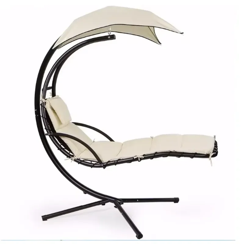 Modern Steel Floating Swing Chaise Hammock for Indoor Bedroom Living Room Outdoor Use Stylish Design Comfortable Relaxation