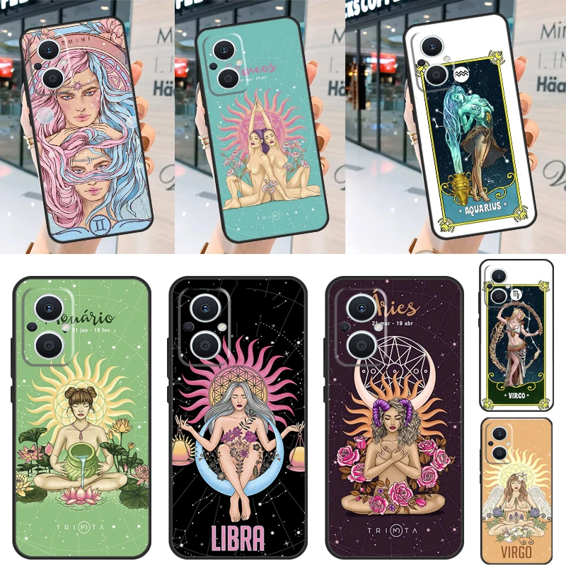 Horoscope Astrology Virgo Libra Queens Case For OPPO Find X2 X3 Neo Lite X6 X5 Pro Reno 8T 7 3 2Z 4Z 5Z 5 6 8 4 Lite Back Cover