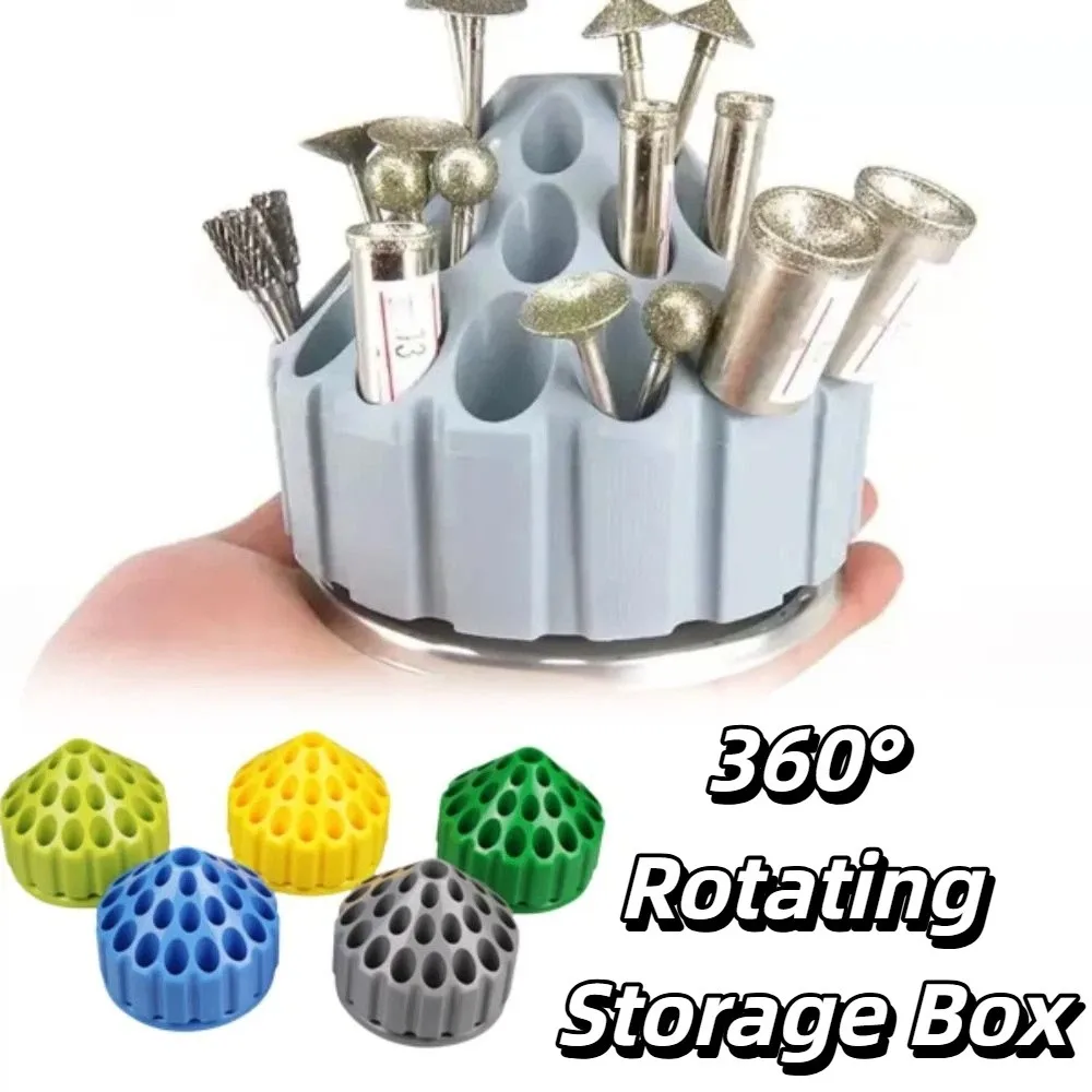 360 Degree Rotating Rotating Drill Bit Storage Box DIY Professional Multi-Tool Organizer Rotary Tool Case Accessory Holder Case