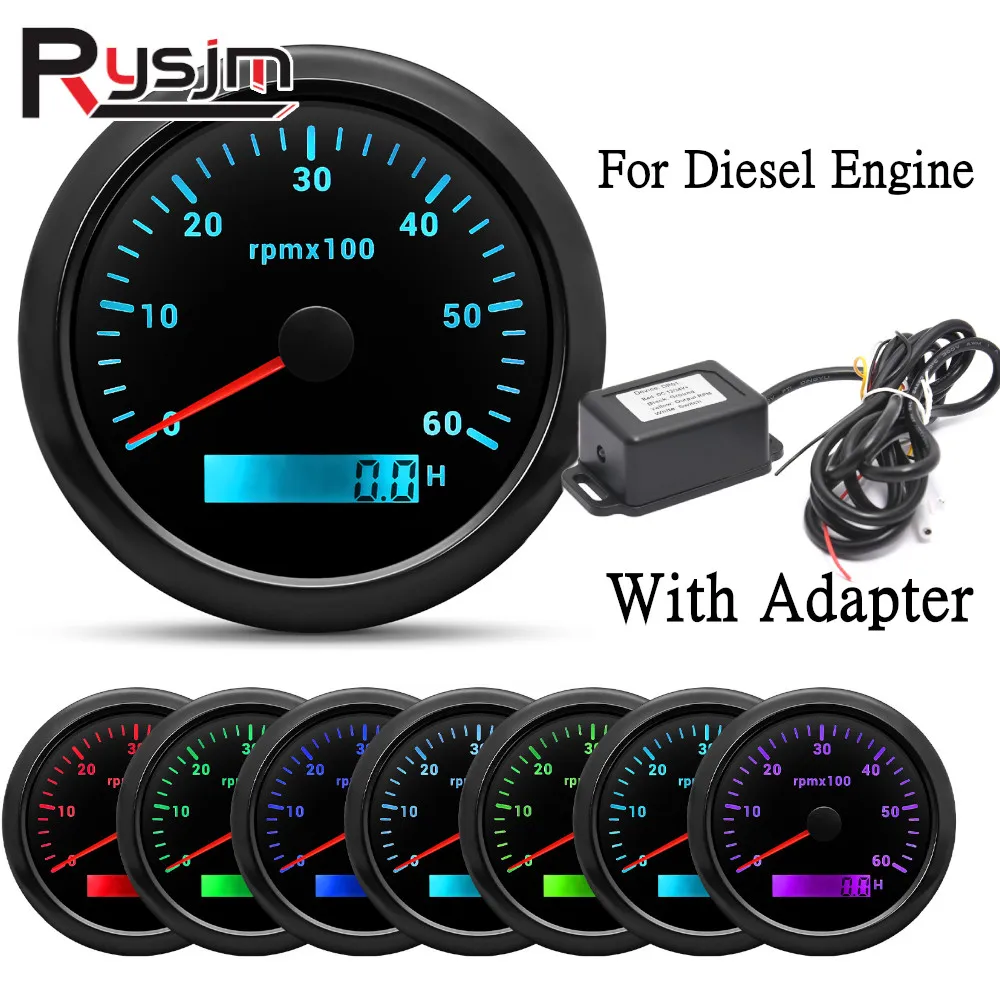 6000rpm 8000rpm Tachometer With Diesel Engine RPM Adapter Get RPM Signal Sensor For Vehicle Truck Boat Yacht ATV Tacho Adapter