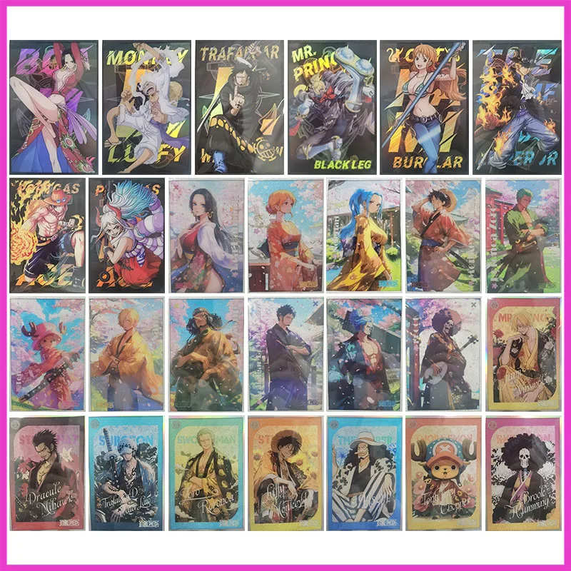 

Anime ONE PIECE Rare Colored Paper Collectible Cards Hancock Luffy Law Sanji Nami Sabo Ace Yamato Toys for boys Birthday Present
