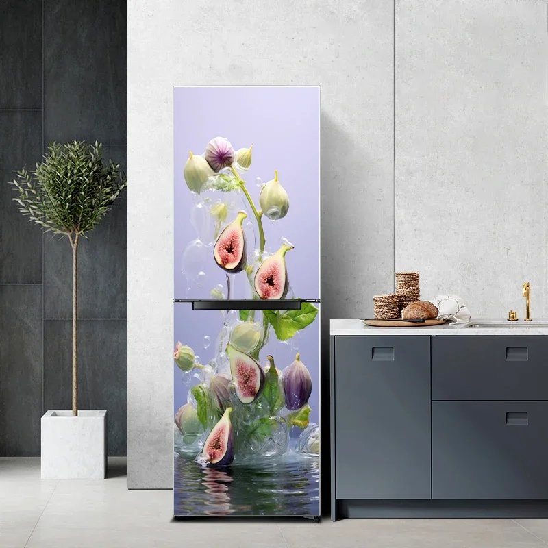 3D Wallpaper Black Gold Refrigerator Door Sticker Self Adhesive Waterproof Fridge Door Wrap Mural Cover Home Room Kitchen Decor