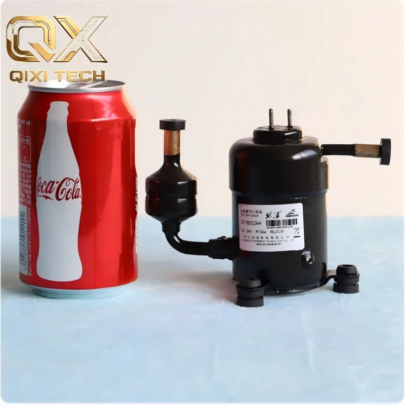 ST19DC ultra-miniature compressor, DC 12V/24V/48V, is a water-cooled air conditioner with a cooling capacity of 400W.