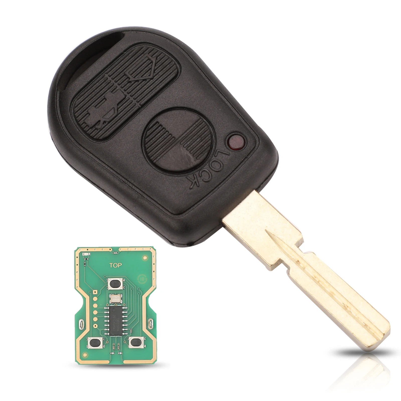 Jingyuqin Für BMW Z3 E31 E32 E34 E36 E38 E39 E46 Z3i Smart Fernbedienung Autoschlüssel 433Mhz PCF7935 Chip Schlüsselanhänger 3 Tasten HU92 HU58 Schlüsselblatt