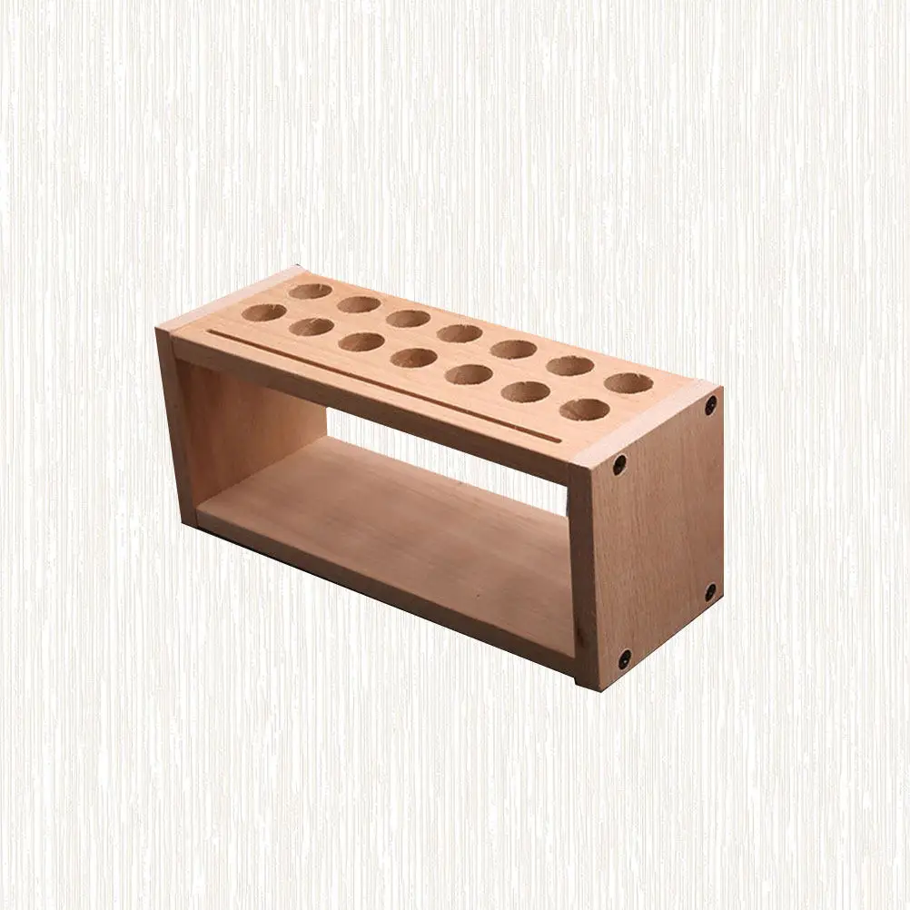 1Pcs Tool Rack Solid Wood Storage Box Multifunctional Desktop Organizer for Home Studio Leathercraft Painting Tools