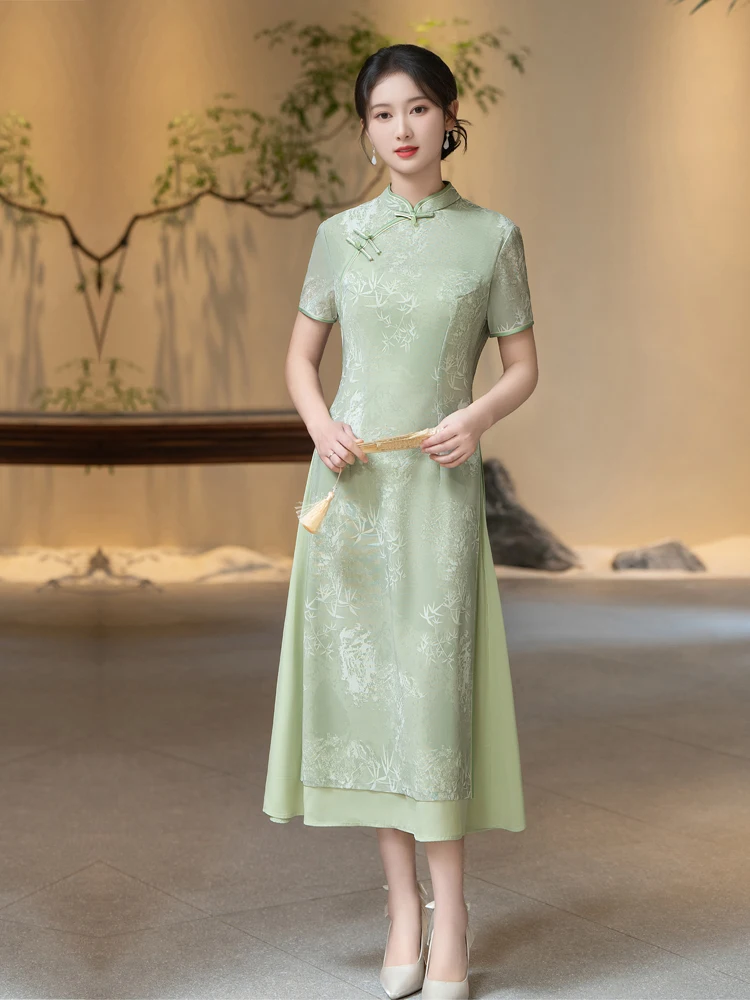 

Летнее дышащее платье-миди из бамбука для молодых женщин, модифицированная версия Le Dr Ele