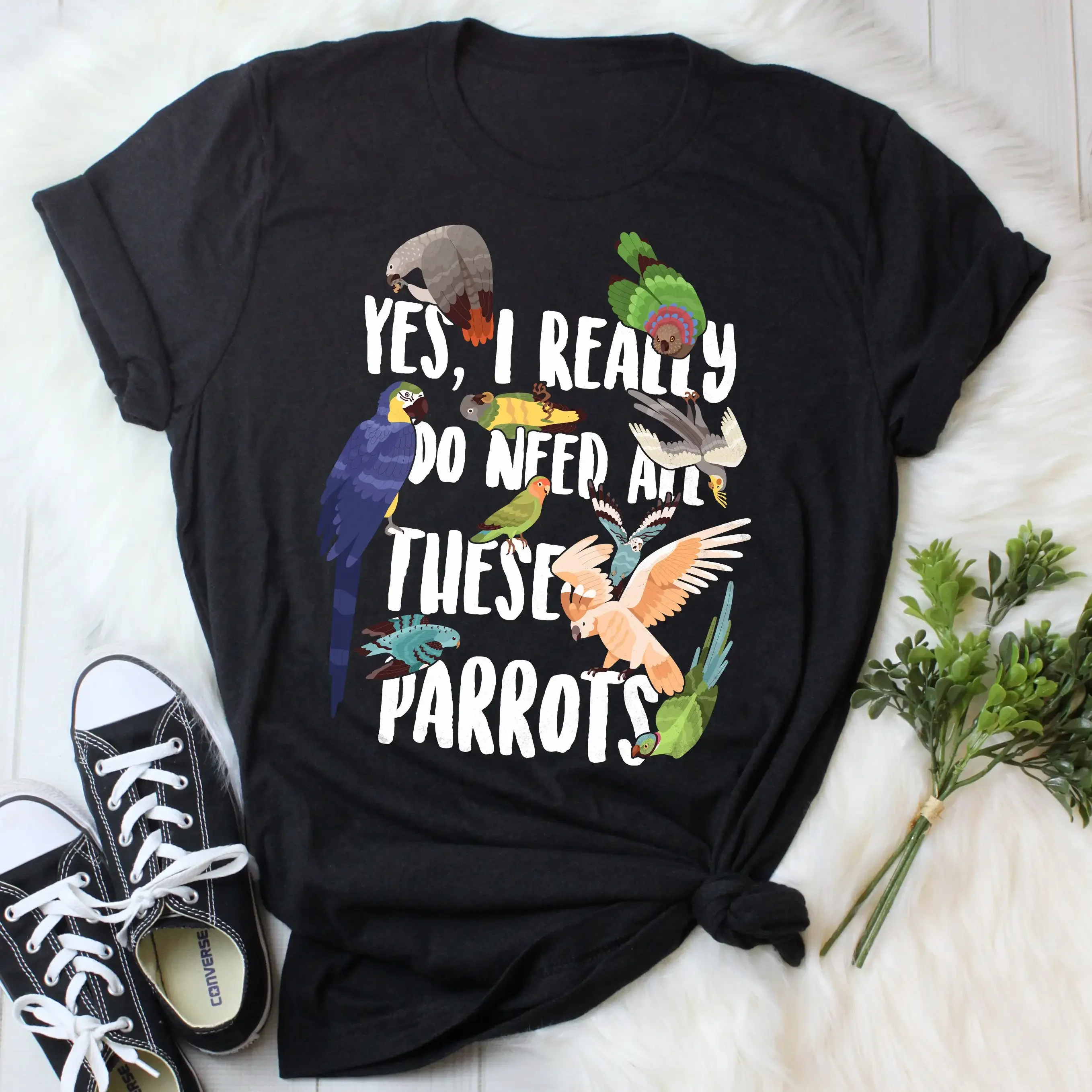 Funny Parrot T Shirt Lover Cute Bird Macaw Parakeet Cockatiel African Grey Cockatoo Lovebird Indian Ringneck